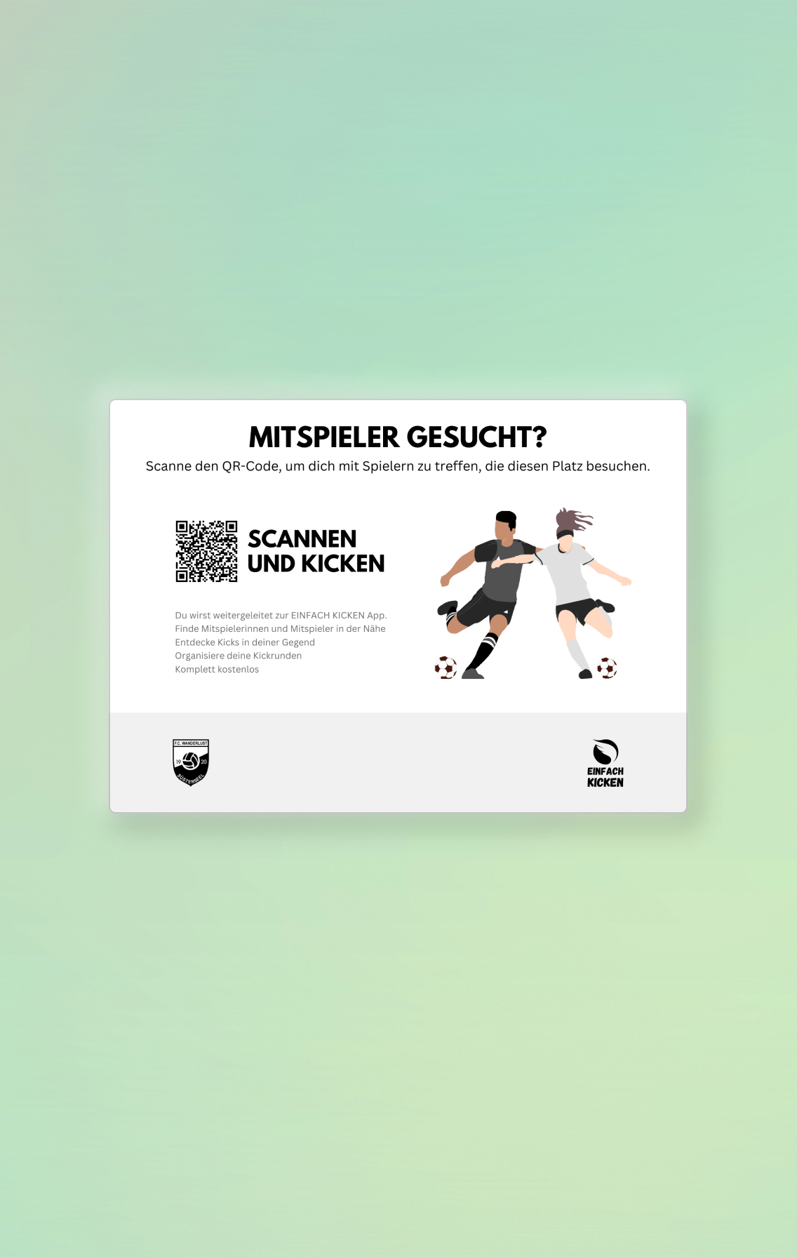Infotafel für Fußballvereine